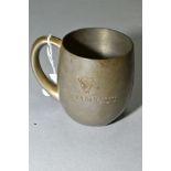 A VINERS OF SHEFFIELD PEWTER HALF PINT GUINNESS MUG, with harp logo