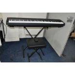 A YAMAHA P-95 DIGITAL PIANO, with Yamaha Sustain Pedal, folding stand and stool (PAT pass and all
