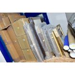 APPROXIMATELY SEVENTEEN ASSORTED MODERN PICTURE FRAMES, three boxes of card postal tubes, two