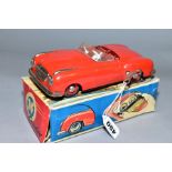 A BOXED JNF CONDOR TINPLATE CLOCKWORK RACING CAR, red with brown interior, lightly playworn