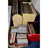 FOUR BOXES/CASES OF LP'S, CD'S SINGLES AND CASSETTES, including film themes, easy listening, jazz,