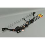 A PETTON COMPOUND CROSSBOW, together with four arrows, it is in excellent condition (PURCHASER