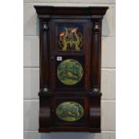 SETH THOMAS THOMASTON, USA, a nineteenth century rosewood wall clock, height 82cm (no dial)