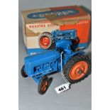 A BOXED CHAD VALEY FORDSON MAJOR TRACTOR, 1/16 scale, clockwork version complete with key, blue
