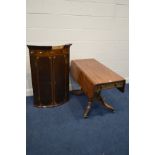 A GEORGIAN MAHOGANY DROP LEAF PEMBROKE TABLE, with a single drawer, length 107cm x depth 52cm x