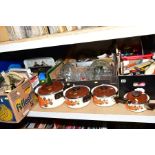 SEVEN BOXES AND LOOSE OF MISCELLANEOUS ITEMS AND KITCHENALIA, including four Sankoware Japanese show
