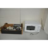 A DAEWOO MICROWAVE, a Roberts Classic 929 radio, a Roberts CR9986 mini hi fi, a Phillips alarm clock