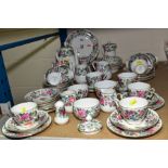 CROWN STAFFORDSHIRE TEA AND COFFEE WARES including tea pot, coffee pot, two hot water pots and