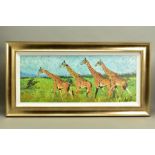 ROLF HARRIS (AUSTRALIAN 1930) 'FOUR GIRAFFES' a limited edition print 48/195, signed bottom right,