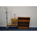 A NATHAN TEAK BOOKCASE with two drawers, width 102cm x depth 31cm x height 107cm together with an