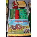 A BOXED CHAD VALLEY ESCALDO HORSE RACING GAME, later 1960's version with diecast horses, appears