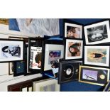 MUSIC, FILM AND SPORTING MEMORABILIA, ETC, to include framed photographs bearing signatures, some