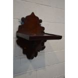 A VICTORIAN MAHOGANY WALL MOUNTED SHELF, converted to a pivoting top, width 41cm x depth 34cm x