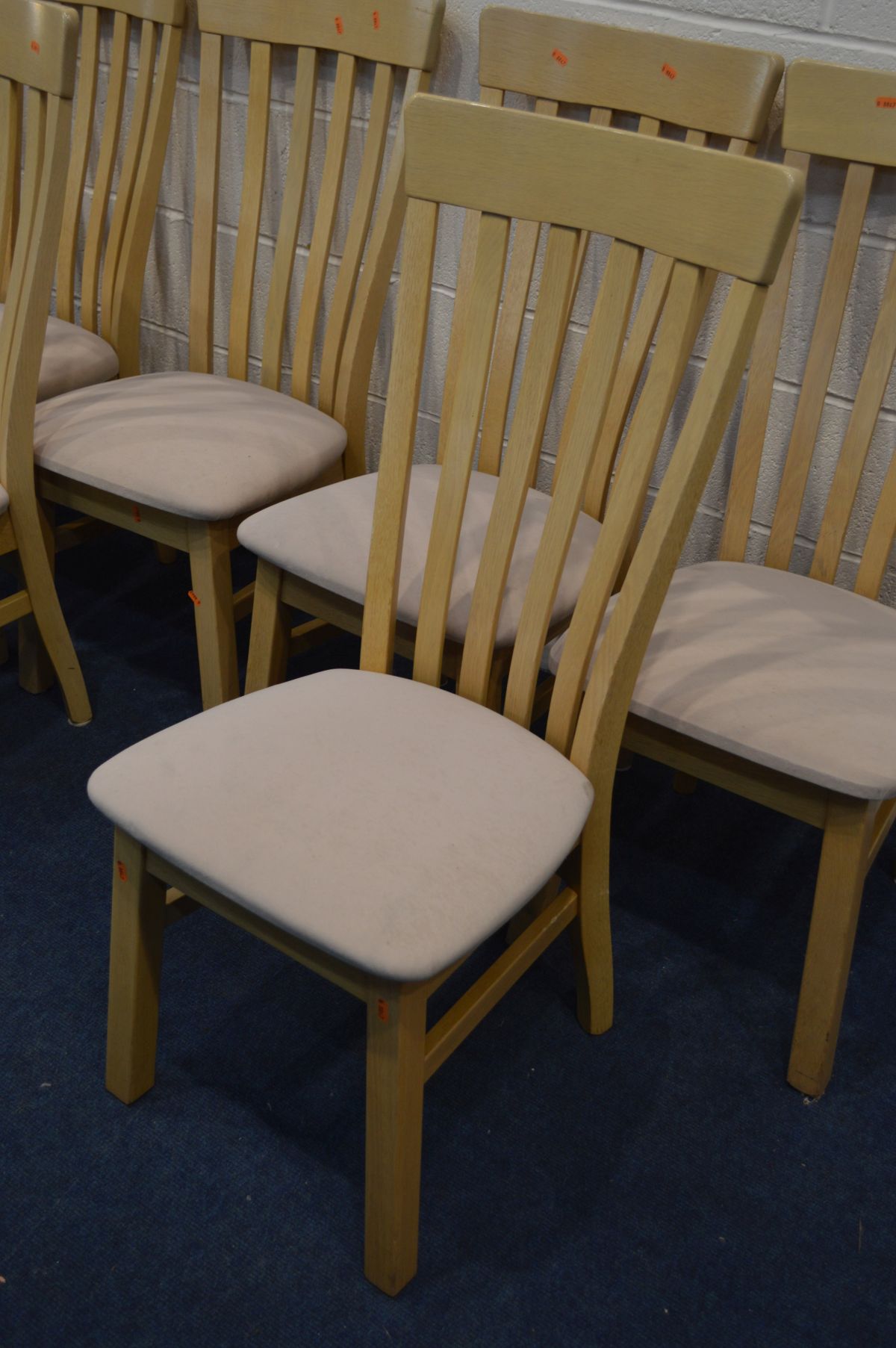 A SET OF TEN MODERN BLEACHED OAK DINING CHAIRS - Image 2 of 2