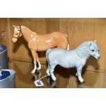 TWO BESWICK HORSES, Shetland Pony 'Hollydell Dixie', H185, grey and Palomino H259 (2)