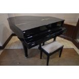 KAWAI (1985) A 5FT MODEL KG-1D BABY GRAND PIANO, in a gloss ebonised case, on square tapering