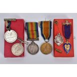 TWO SMALL BOXES CONTAINING A BRITISH WAR AND VICTORY MEDAL pair named to 11082 Pte W Taylor, North