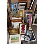 THREE BOXES OF ASSORTED PICTURES AND PRINTS etc, to include a limited edition print by Clare
