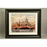 GARY BENFIELD (BRITISH 1965) 'ST PAULS CATHEDRAL', a limited edition print of a London cityscape