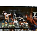 FOURTEEN BESWICK ANIMALS, comprising Pinto Pony No1373, second version, Skewbald, Fox, standing
