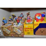 A COLLECTION OF SEVEN BOXED ROYAL DOULTON AND FOUR COALPORT CHARACTERS PADDINGTON BEAR FIGURES,