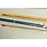 TWO THOMAS & THOMAS GRAPHITE FLY FISHING RODS IN ALLOY TUBES, comprising a 'Tailwater Special' 9'