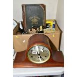 A WESTMINSTER CHIMES MANTEL CLOCK (pendulum only), together with various books ('The Times