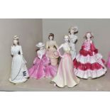 SIX COALPORT LADIES OF FASHION FIGURINES, comprising Daphnie, Serenity, Lady in Lace, Alana and