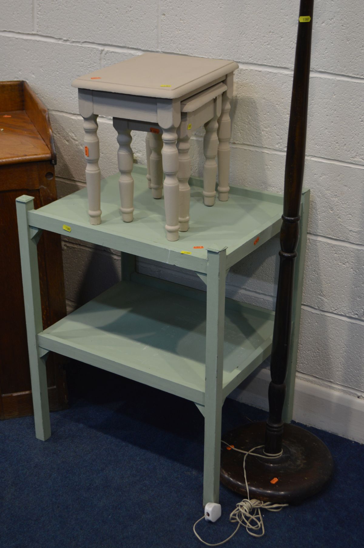 AN EARLY 20TH CENTURY OAK PANELLED SINGLE DOOR CORNER UNIT, together with a pine single drawer - Image 2 of 5