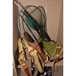 SHOOTING/FISHING INTEREST:- a group of equipment including canvas game bags by Barbour,