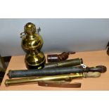 A WATSON & SONS, LONDON BRASS THREE FOLD TELESCOPE, stamped 'Watson & Sons, London 1895', full