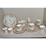 A LATE VICTORIAN PART TEA SERVICE comprising six each of teacups, saucers, side plates, milk jug,