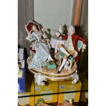 A LARGE ROYAL DUX FIGURE GROUP, modelled as The Tea Party, No.1959, depicting a gentleman and a lady