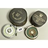 TWO HARDY BROTHERS FLY FISHING REELS IN POUCHES, Marquis #7 and Marquis #6 (2)