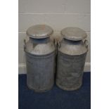 TWO GALVANISED MILK CHURNS