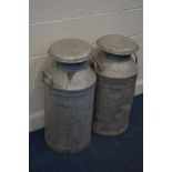 TWO GALVANSIED MILK CHURNS