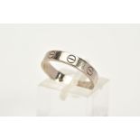 AN 18CT WHITE GOLD CARTIER LOVE RING, signed 'Cartier 53, EZK082 AU750', engraved 'Forever x',