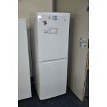 A BEKO TALL FRIDGE FREEZER, height 153cm x width 55cm (PAT pass and working @5 and -19 degrees)