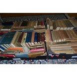 FIVE BOXES OF VINTAGE BOOKS subjects include Commercial, Gardening, Childrens Encyclopedia,