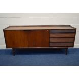 RICHARD HORNBY FOR FYNE LADY, an afromsia sideboard flanked by four graduated reed fronted