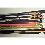 A GROUP OF FISHING RODS, comprising:- a Hardy 'Midge' 6' 3'' #3 1/2 two piece rod, in branded