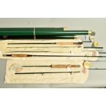 THREE R.L.WINSTON ROD COMPANY GRAPHITE FLY FISHING RODS, IN ALLOY TRAVEL TUBES, comprising a BL5