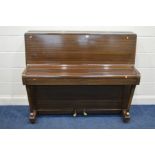 A PRIESTLY MAHOGANY UPRIGHT PIANO