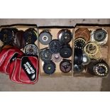 A COLLECTION OF ASSORTED FLY FISHING REELS AND SPOOLS, including three Abu Garcia, Fly Max 389