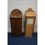 TWO VARIOUS WOODEN BAGUETTE BOXES