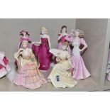SIX COALPORT LADY FIGURES, comprising Chantilly Lace - Caress, West End Girls - Marilyn, Figure of
