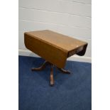 A GEORGIAN MAHOGANY PEMBROOKE TABLE with a single drawer and opposing dummy drawer