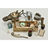 A SELECTION OF SMOKING RELATED ITEMS AND OTHERS, to include a 'Dunhill' tankard table lighter, a '