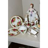 A SMALL COLLECTION OF ROYAL ALBERT OLD COUNTRY ROSES, comprising a Royal Doulton figure 'Country