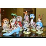 EIGHT BESWICK BEATRIX POTTER FIGURES, 'Foxy Whiskered Gentleman' BP2a (slight chip to ear), '